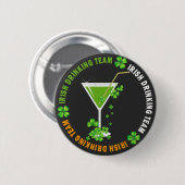 Badge Rond 5 Cm St. Patricks Day Shamrock Cocktail Button (Devant & derrière)