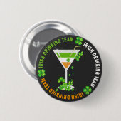 Badge Rond 5 Cm St. Patricks Day Shamrock Cocktail Button (Devant & derrière)
