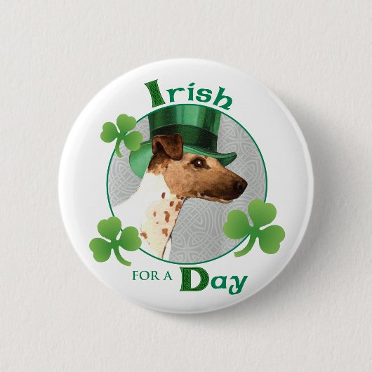 Badge Rond 5 Cm St. Patrick's Day Smooth Fox Terrier (Devant)