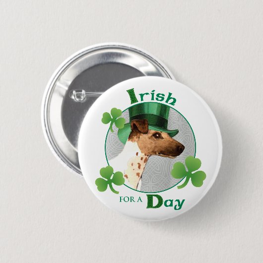 Badge Rond 5 Cm St. Patrick's Day Smooth Fox Terrier (Devant & derrière)