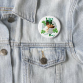 Badge Rond 5 Cm St. Patrick's Day Smooth Fox Terrier (En situation)