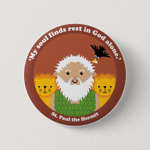 Badge Rond 5 Cm St Paul l'ermite