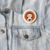 Badge Rond 5 Cm St Paula de Rome (En situation)