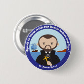 Badge Rond 5 Cm St. Peter Claver (Devant & derrière)