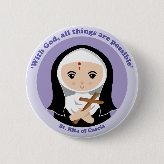 Badge Rond 5 Cm St Rita de Cascia (Devant)
