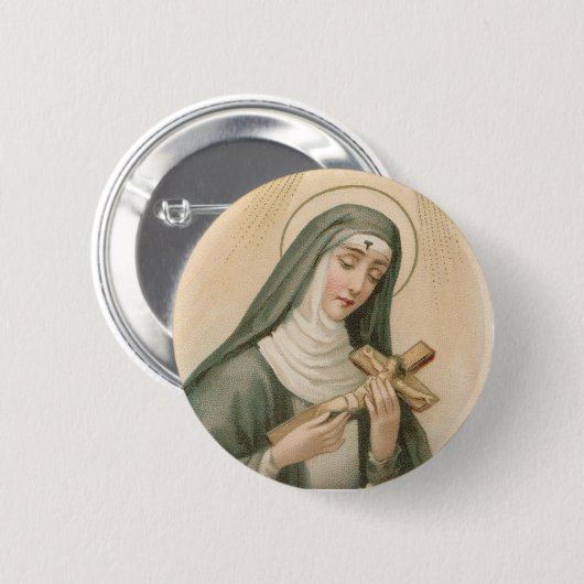 Badge Rond 5 Cm St. Rita de Cascia (M 015) Round (Devant & derrière)