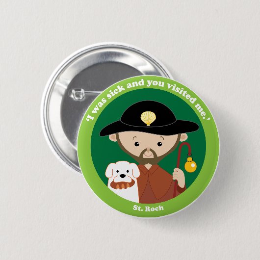 Badge Rond 5 Cm St Roch (Devant & derrière)