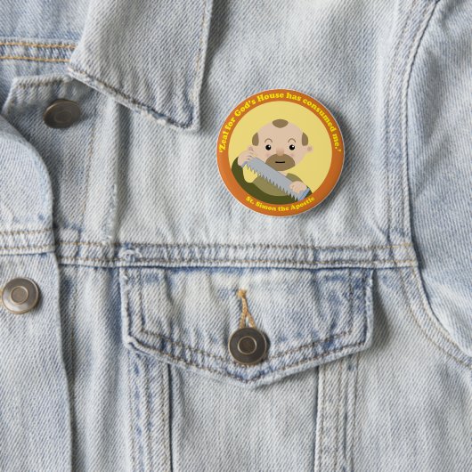 Badge Rond 5 Cm St Simon l'apôtre (En situation)