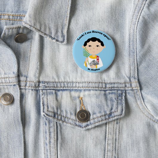 Badge Rond 5 Cm St Stephen (En situation)