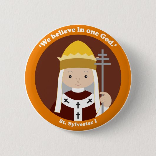 Badge Rond 5 Cm St. Sylvester I (Devant)