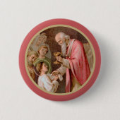 Badge Rond 5 Cm St. Tarcisius recevant l'Eucharistie (BL 02) (Devant)