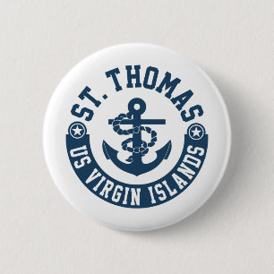 Badge Rond 5 Cm St Thomas USA. Les Îles Vierges