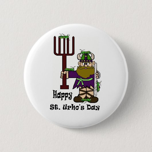 Badge Rond 5 Cm St Urho avec un bon nombre de bouton de (Devant)