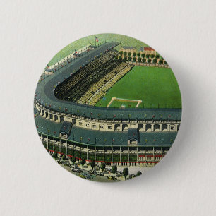 Badge Rond 5 Cm Stade de baseball de sport vintage, vue aérienne
