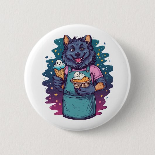 Badge Rond 5 Cm Stand de glace Werewolf (Devant)