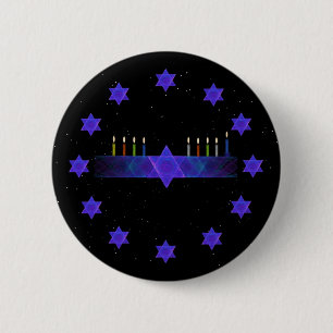 Badge Rond 5 Cm Star Bar Menorah