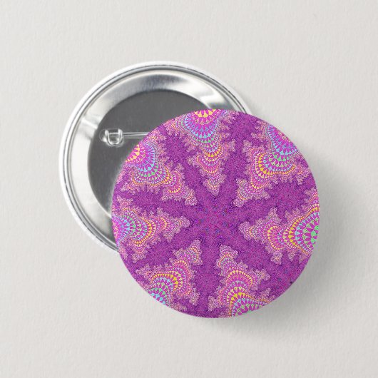 Badge Rond 5 Cm Starburst rose (Devant & derrière)