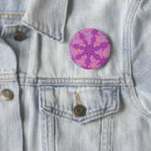 Badge Rond 5 Cm Starburst rose (En situation)