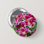 Badge Rond 5 Cm Stargazer Lilies (Devant & derrière)
