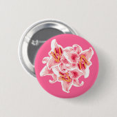 Badge Rond 5 Cm Stargazer Lilies (Devant & derrière)