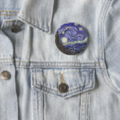 Badge Rond 5 Cm Starry Night by Van Gogh bouton rond (En situation)