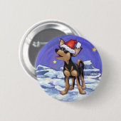 Badge Rond 5 Cm Starry Night Festive Chihuahua (Devant & derrière)
