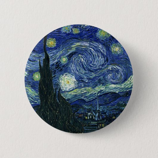Badge Rond 5 Cm Starry Night Vincent van Gogh Art Peinture (Devant)