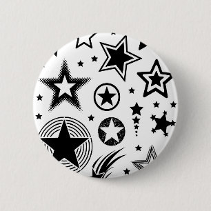Badge Rond 5 Cm Stars Tattoos noir + vos idées