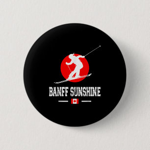 Badge Rond 5 Cm Station de ski Banff Sunshine Canada Montagnes Roc