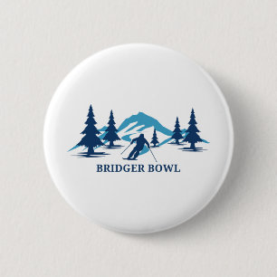 Badge Rond 5 Cm Station de ski Bridger Bowl Montana Ski Skiur