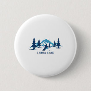 Badge Rond 5 Cm Station de ski China Peak Californie Ski Skieur