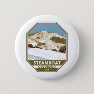 Badge Rond 5 Cm Station de ski de bateau à vapeur Winter Colorado