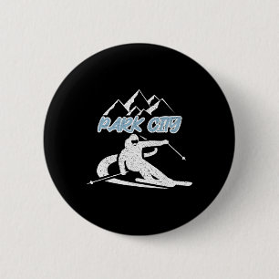 Badge Rond 5 Cm Station de ski de Park City Utah Montagne enneigée