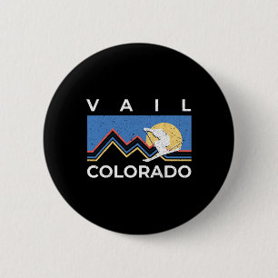Badge Rond 5 Cm Station de ski de Vail Colorado Montagnes Rocheuse