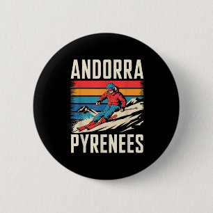 Badge Rond 5 Cm Station de ski des Pyrénées andorranes, ski alpin