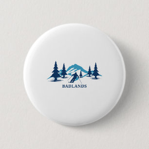 Badge Rond 5 Cm Station de ski Dlands Wisconsin Skieur Ski