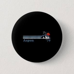 Badge Rond 5 Cm Station de ski Retro Aspen Colorado Mountains Snow