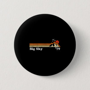 Badge Rond 5 Cm Station de ski Retro Big Sky Station de ski Colora