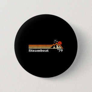 Badge Rond 5 Cm Station de ski Retro Steamboat Resort Colorado Sno