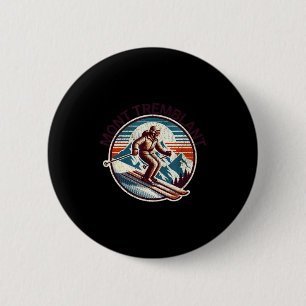 Badge Rond 5 Cm Station de ski rétro vintage mont tremblant canada