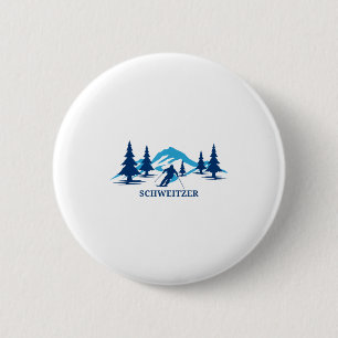 Badge Rond 5 Cm station de ski schweitzer idaho skieur ski