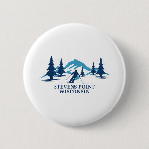 Badge Rond 5 Cm Station de ski Stevens Point Wisconsin Ski Resort 