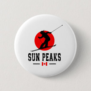 Badge Rond 5 Cm Station de ski Sun Peaks Canada Montagnes Rocheuse