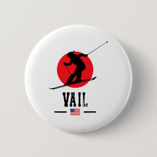 Badge Rond 5 Cm Station de ski Vail Usa Montagnes Rocheuses Ski am