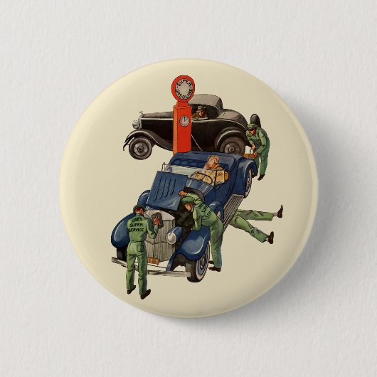 Badge Rond 5 Cm Station-service à service complet de Joe, entrepri (Devant)