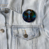 Badge Rond 5 Cm Station spatiale Art Fractal Ansarious (En situation)