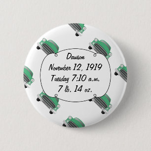 Badge Rond 5 Cm Statistiques de bébé garçon pour la Sweet Green Cl