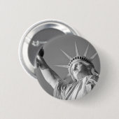 Badge Rond 5 Cm Statue blanche noire de la Liberté (Devant & derrière)