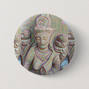 Badge Rond 5 Cm statue de bouddha mosaïque