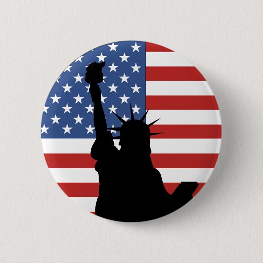 Badge Rond 5 Cm Statue de bouton de liberté (Devant)